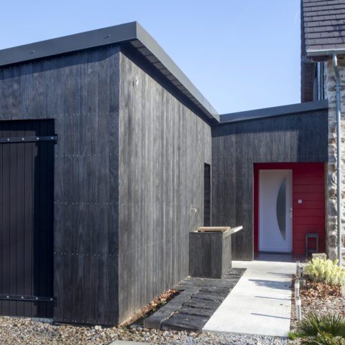 Exterior paneling on house