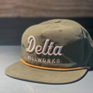 Green Puff Embroidered Rope Hat