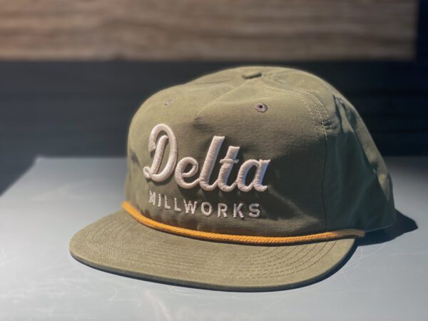 Green Puff Embroidered Rope Hat